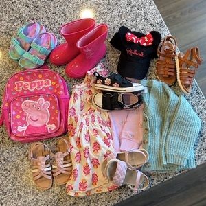 Toddler Bundle: Peppa Pig, Minnie Mouse, Converse, clothing & shoes